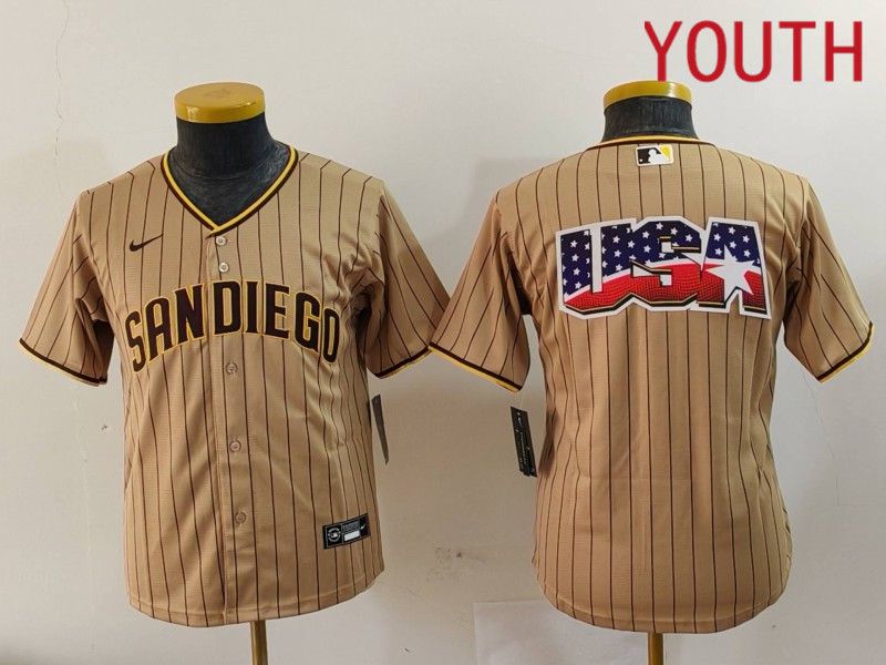 Youth San Diego Padres Blank Brown Stripe Game 2024 Nike MLB Jersey style 9025->youth mlb jersey->Youth Jersey